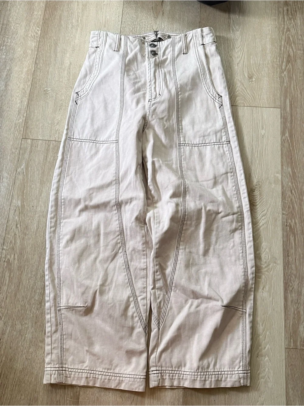 FREE PEOPLE SAWYER CARPENTER PANT khaki size 4